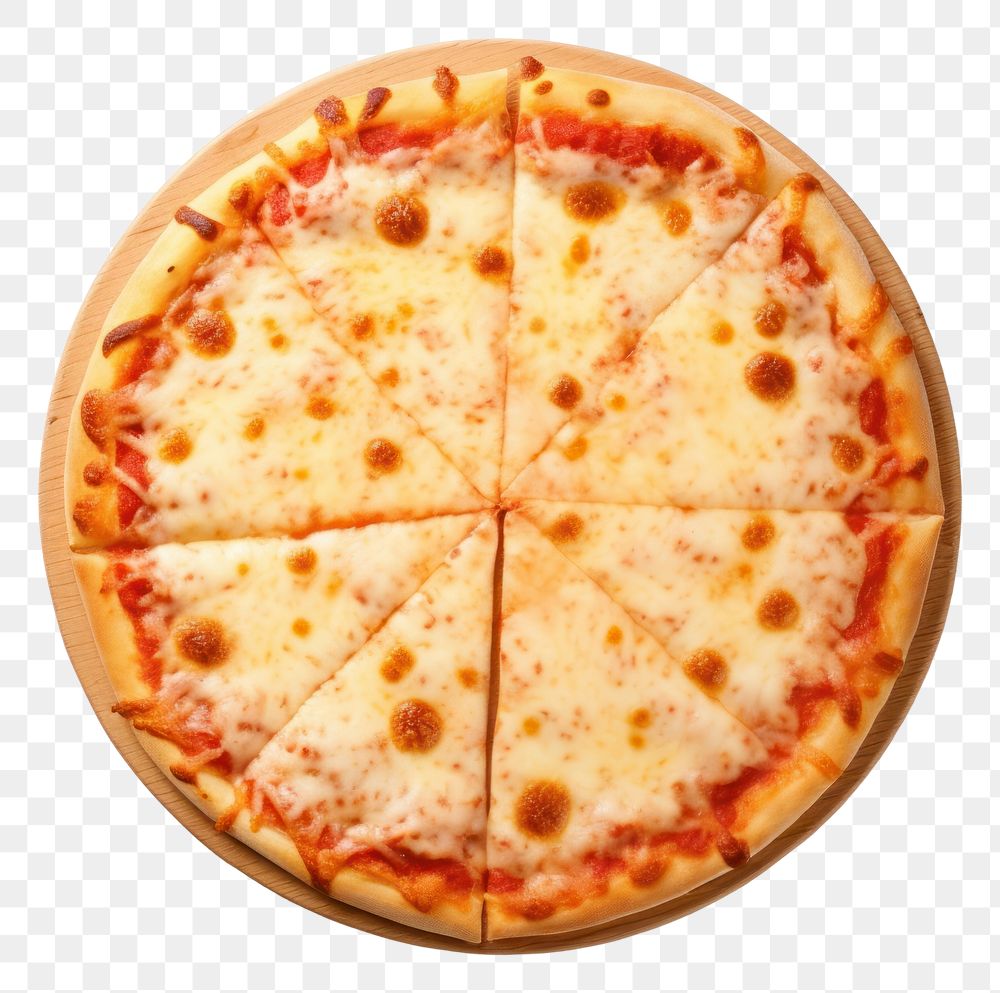PNG A cheese pizza on plate food white background zwiebelkuchen. AI generated Image by rawpixel.
