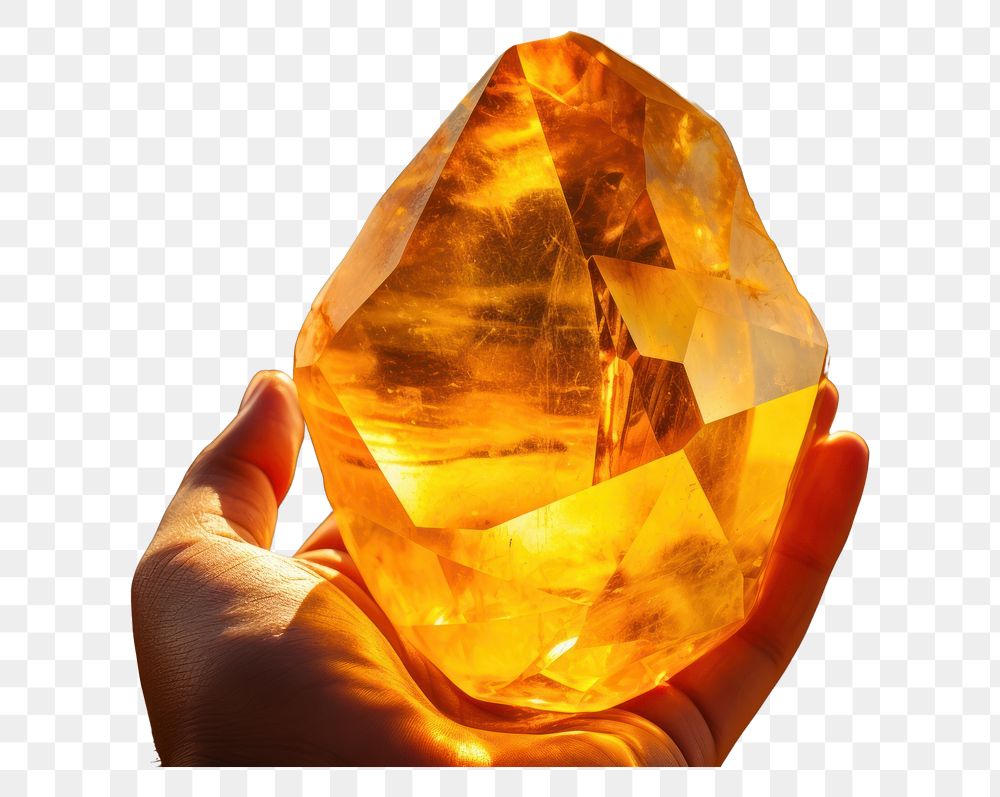 PNG  Spirituality Citrin healing stone gemstone mineral crystal. AI generated Image by rawpixel.