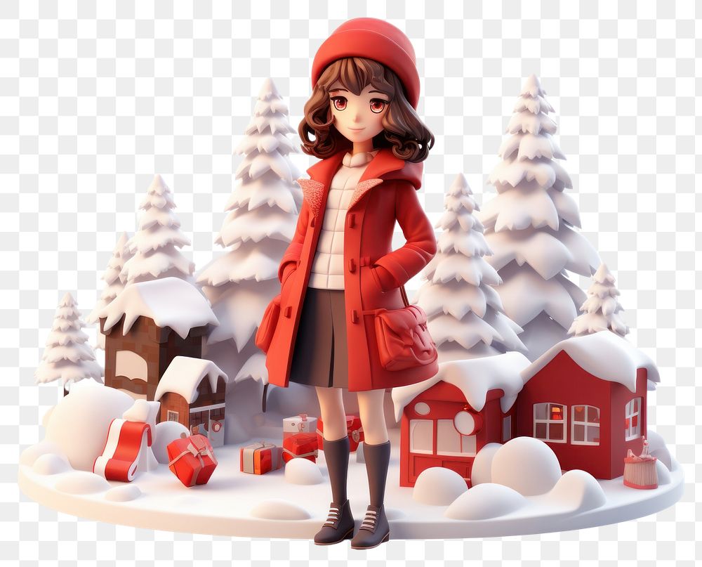 PNG Christmas anime cute snow. AI generated Image by rawpixel.