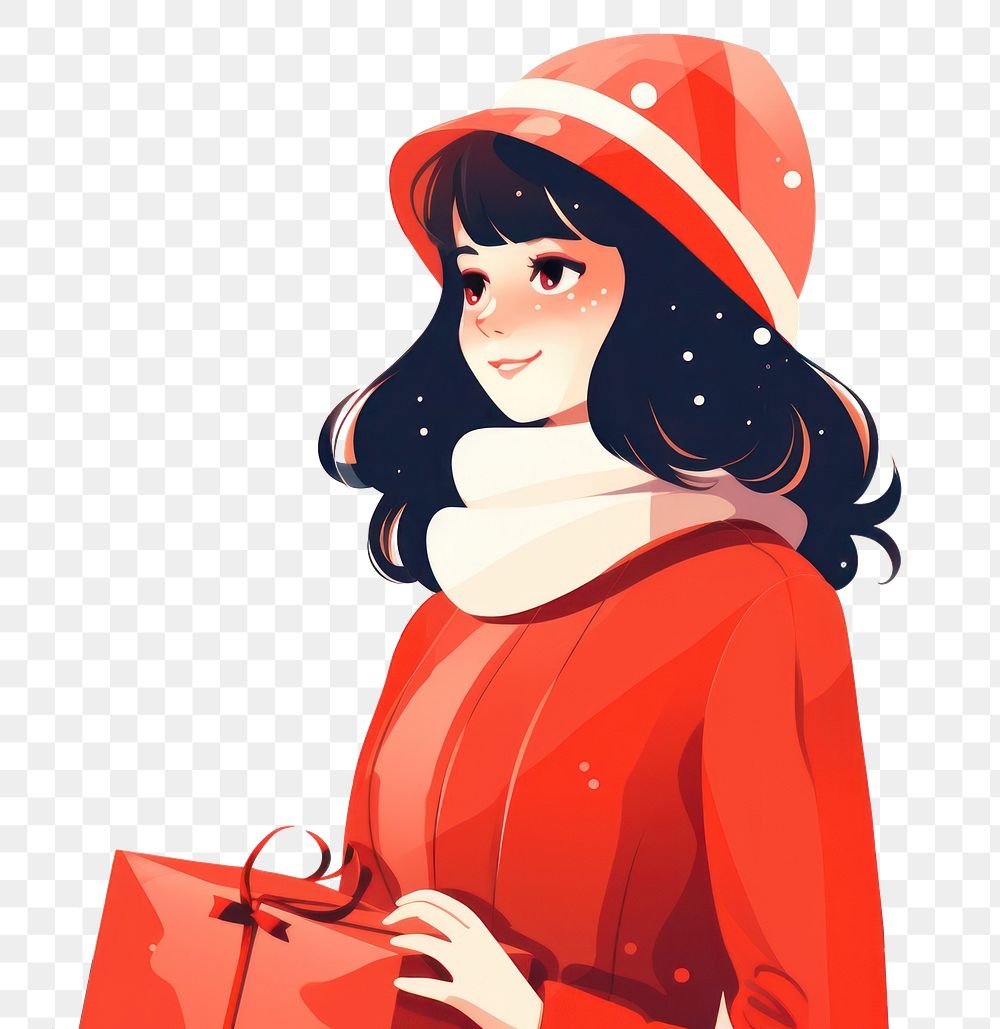 PNG Christmas adult woman city. AI generated Image by rawpixel.