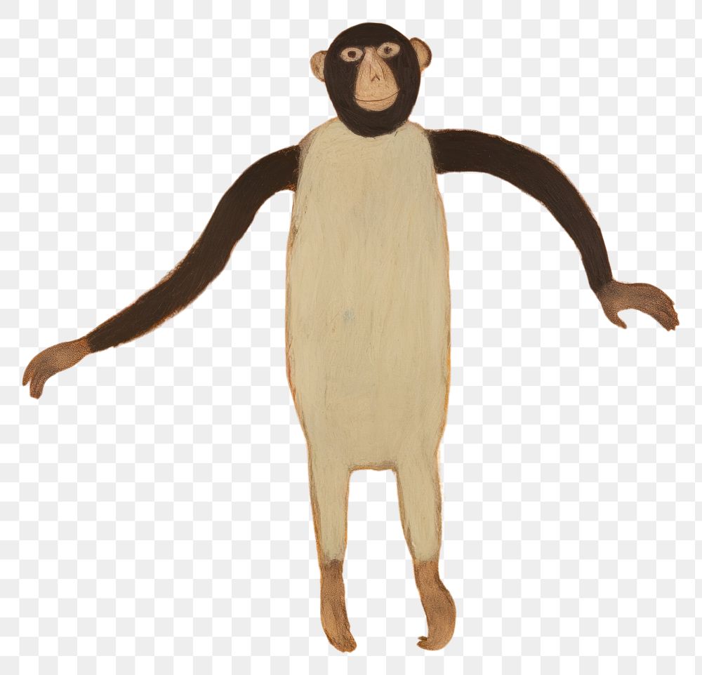 PNG Monkey painting animal mammal. AI generated Image by rawpixel.