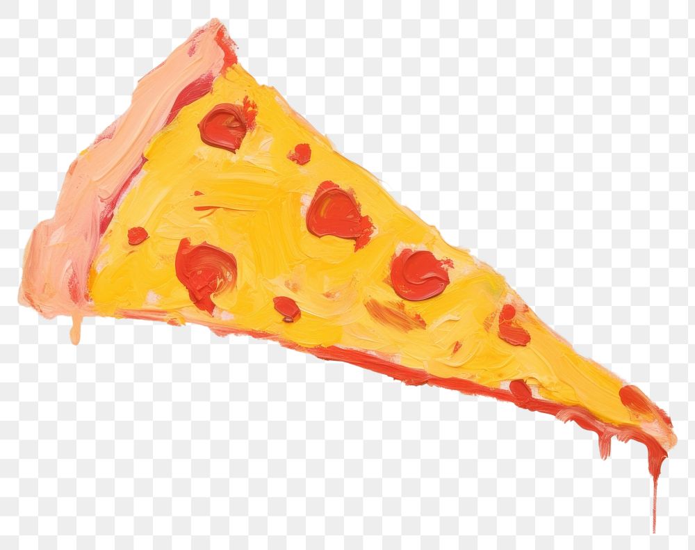 PNG A piece of pizza food freshness painting. AI generated Image by rawpixel.