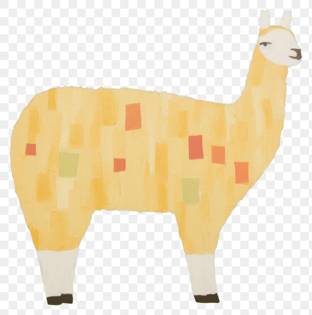 PNG Alpaca livestock painting animal. AI generated Image by rawpixel.