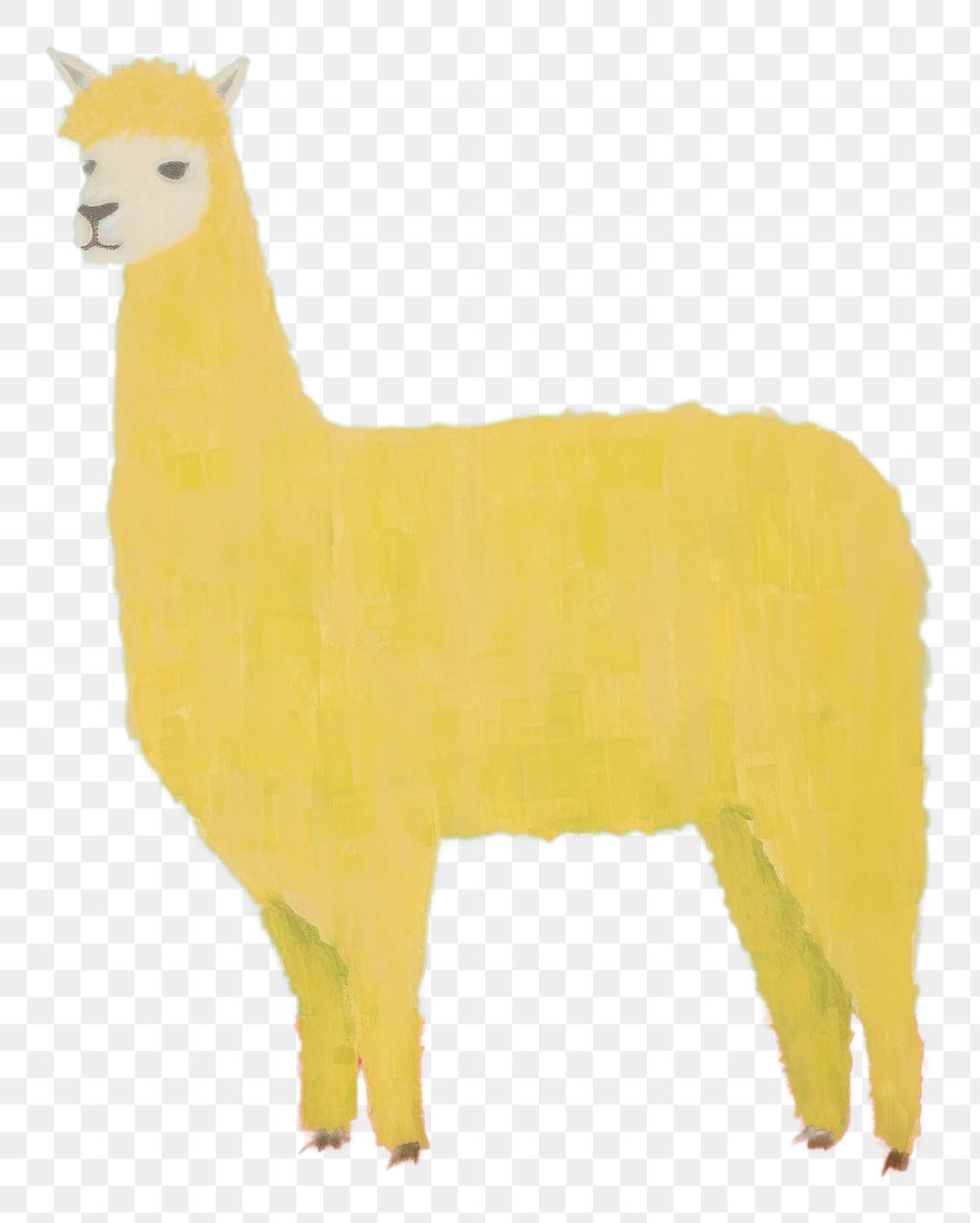 PNG Alpaca livestock painting animal. AI generated Image by rawpixel.