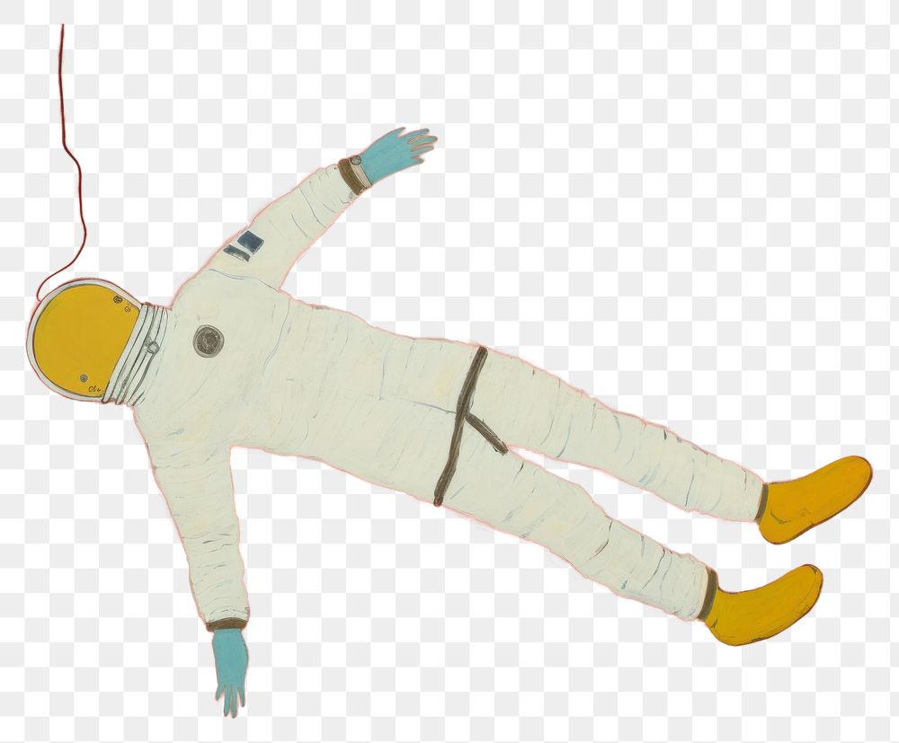 PNG Astronaut floating painting art representation. AI generated Image by rawpixel.