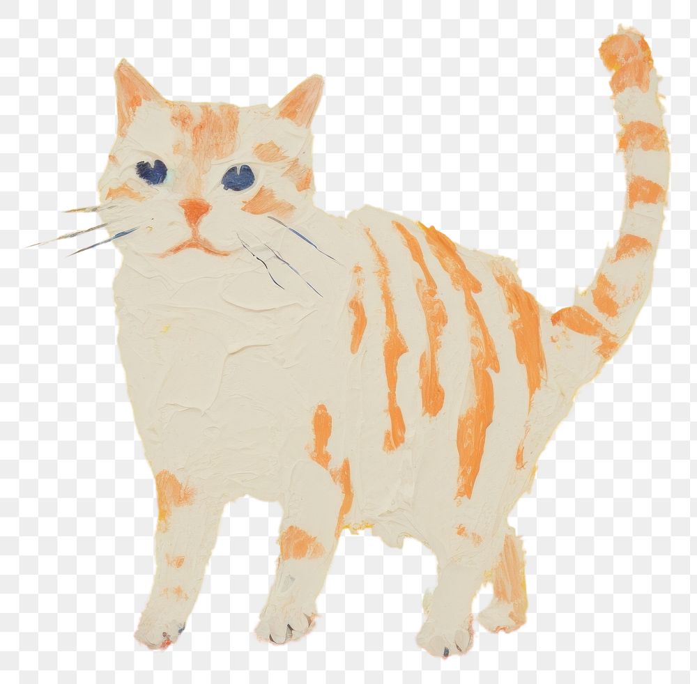 PNG Kitten painting animal mammal. AI generated Image by rawpixel.