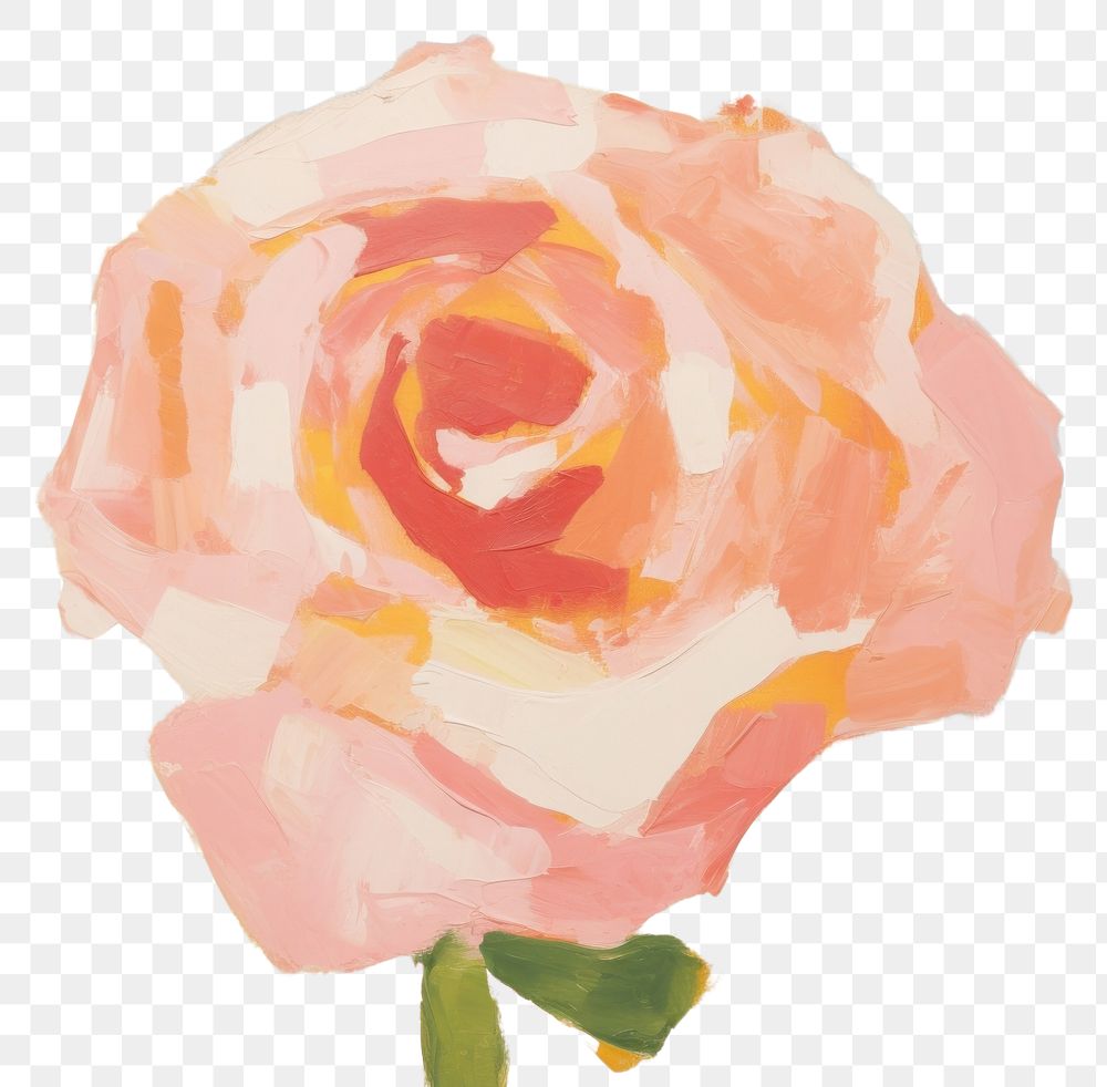PNG Rose painting flower plant. AI generated Image by rawpixel.