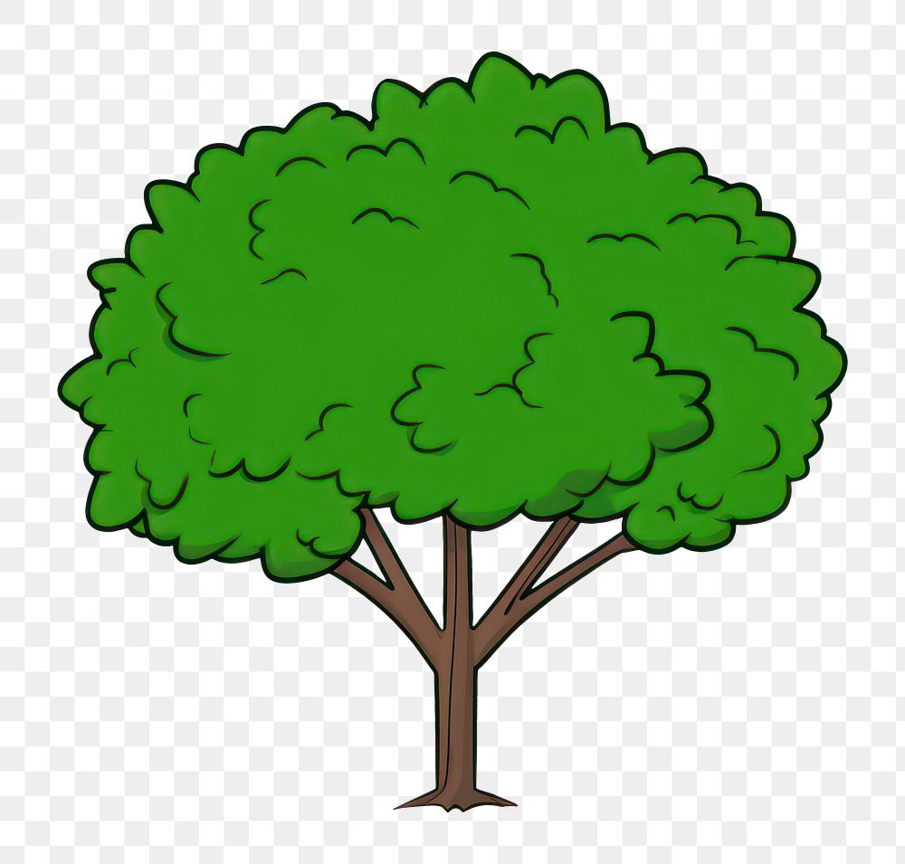 PNG Tree cartoon plant green. AI generated Image by rawpixel.
