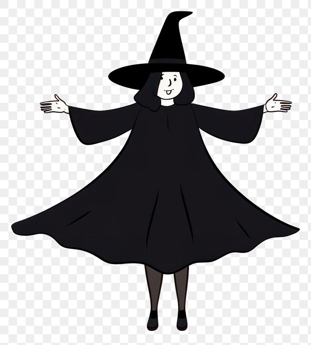 PNG Witch cartoon black adult. AI generated Image by rawpixel.
