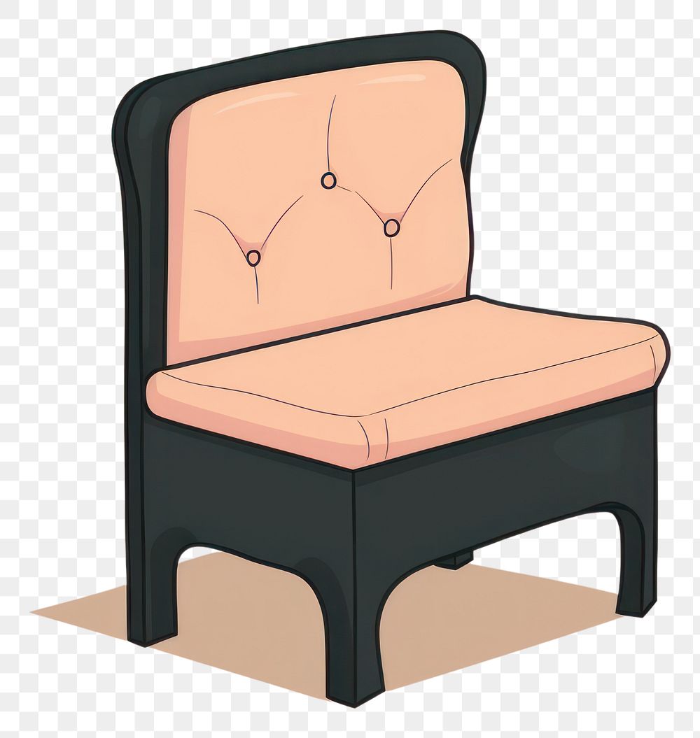 PNG A piece of furniture cartoon chair armchair. AI generated Image by rawpixel.