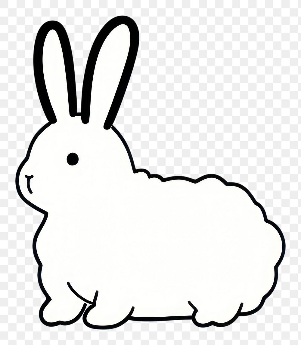 PNG Bunny outline cartoon animal. AI generated Image by rawpixel.
