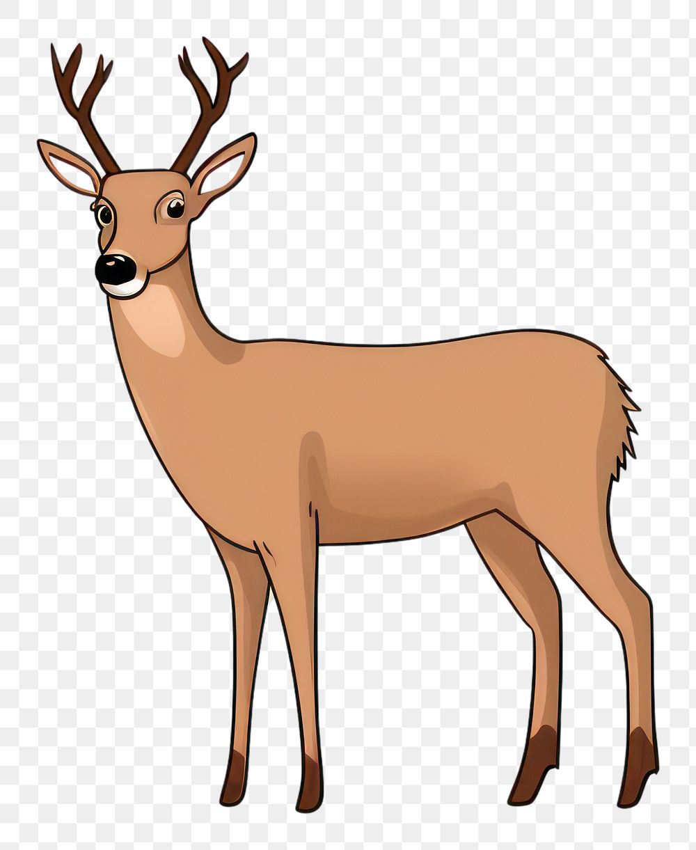 PNG Deer wildlife cartoon animal. AI generated Image by rawpixel.