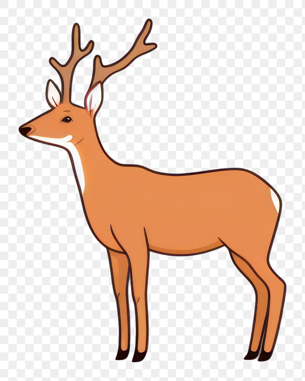 PNG Deer wildlife cartoon animal. 