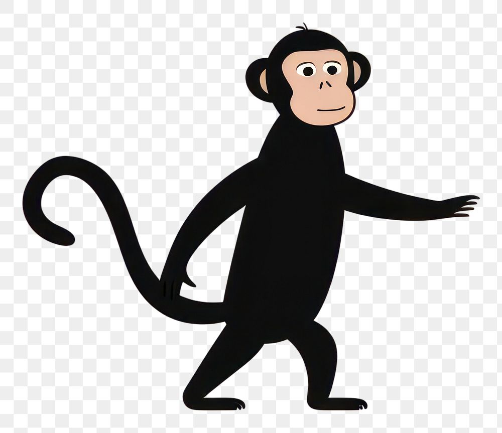 PNG Monkey cartoon wildlife animal. AI generated Image by rawpixel.