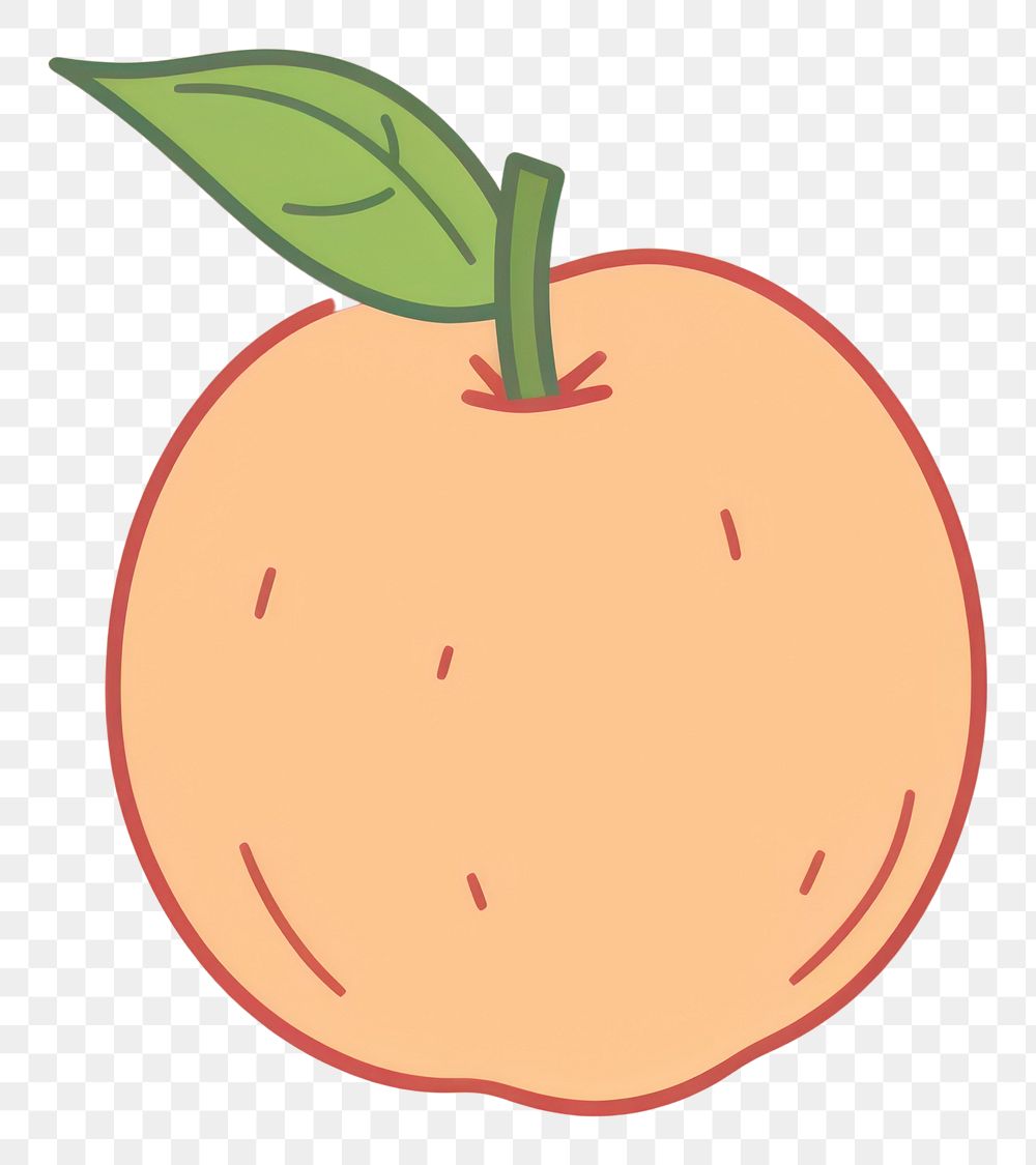 PNG Peach cartoon fruit plant. AI generated Image by rawpixel.
