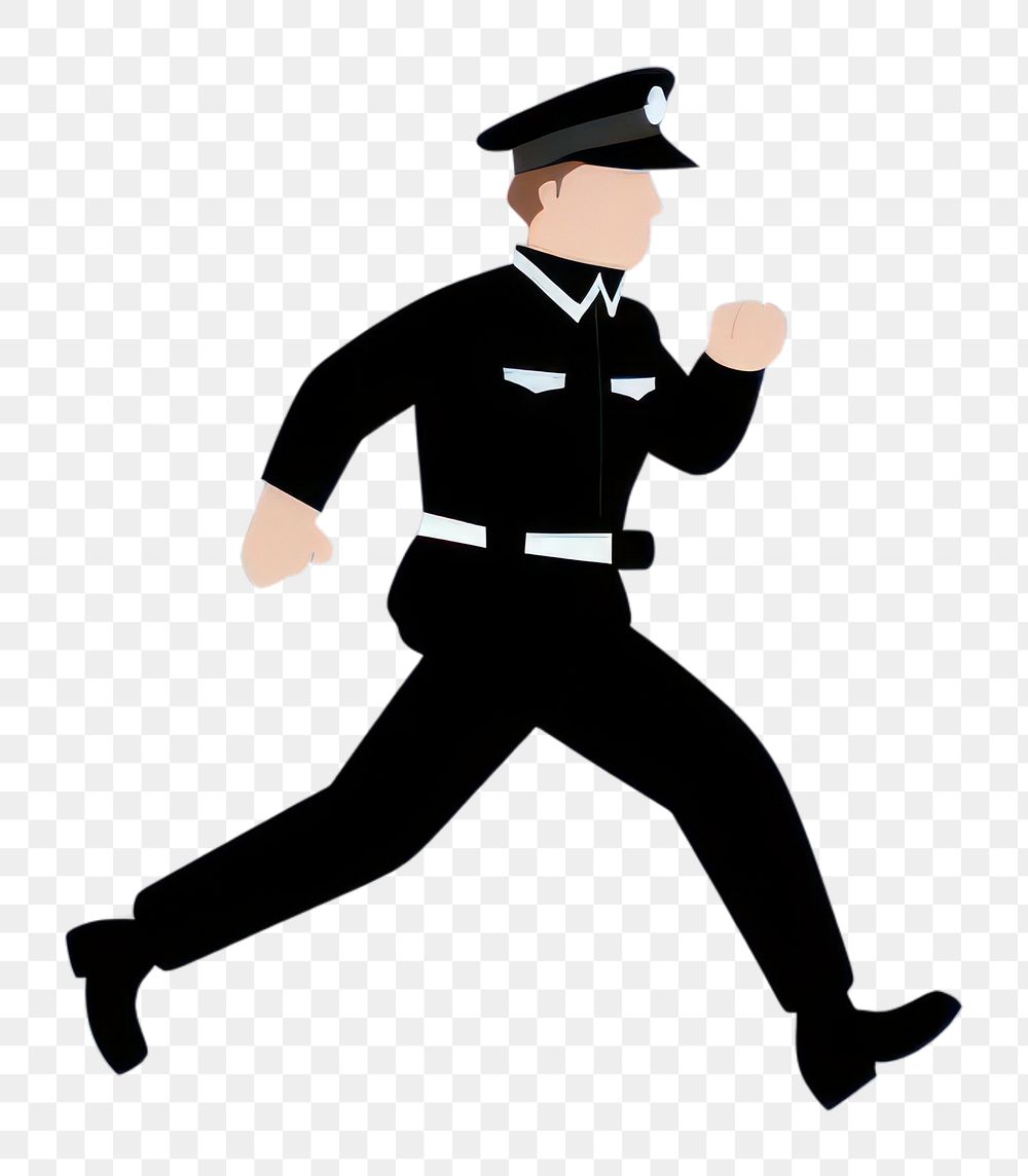 PNG Policeman running cartoon adult line. AI generated Image by rawpixel.