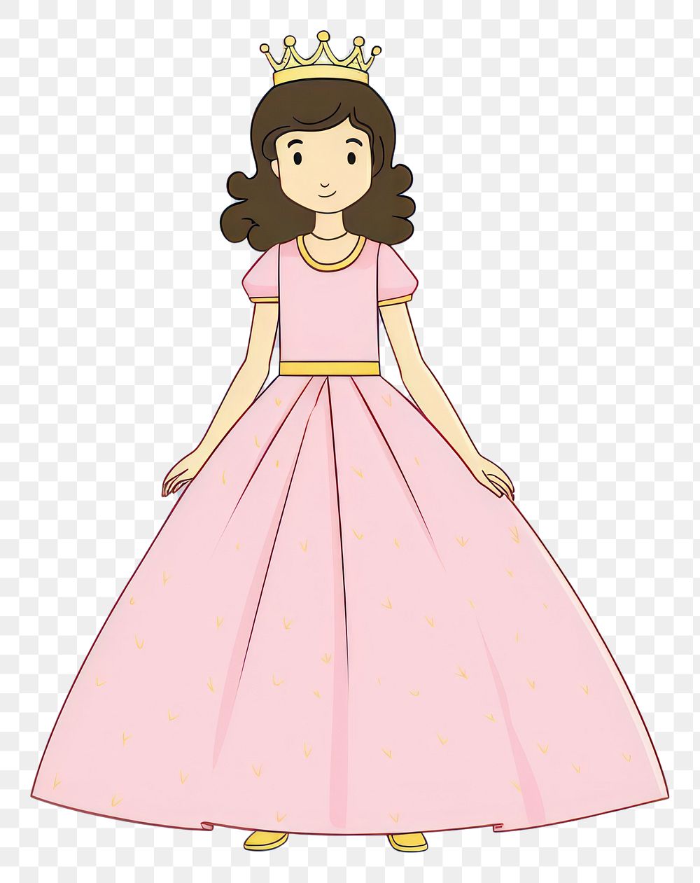 PNG Princess cartoon fashion dress. 