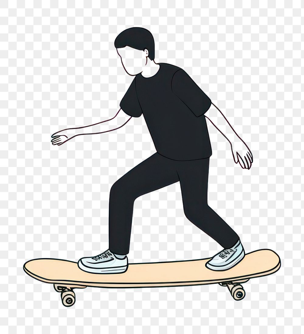 PNG Skateboard footwear cartoon adult. AI generated Image by rawpixel.