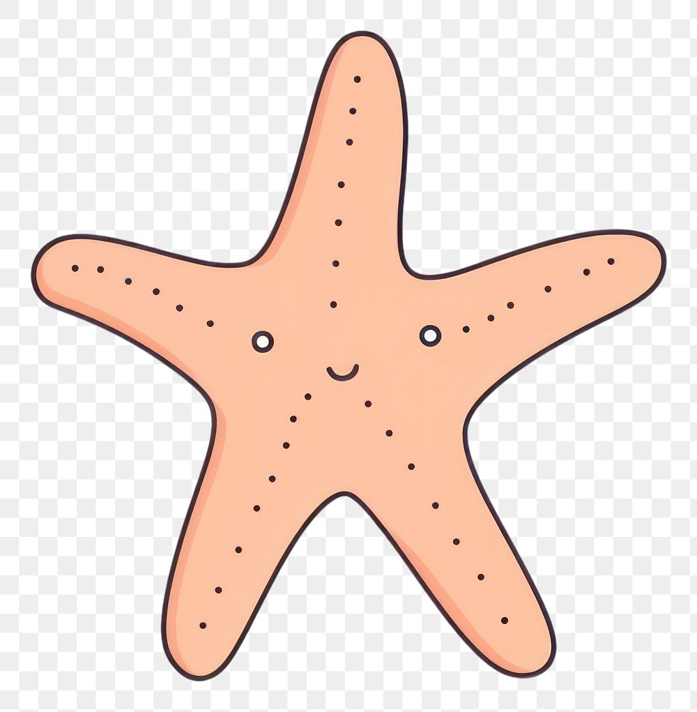 PNG Starfish cartoon invertebrate echinoderm. AI generated Image by rawpixel.