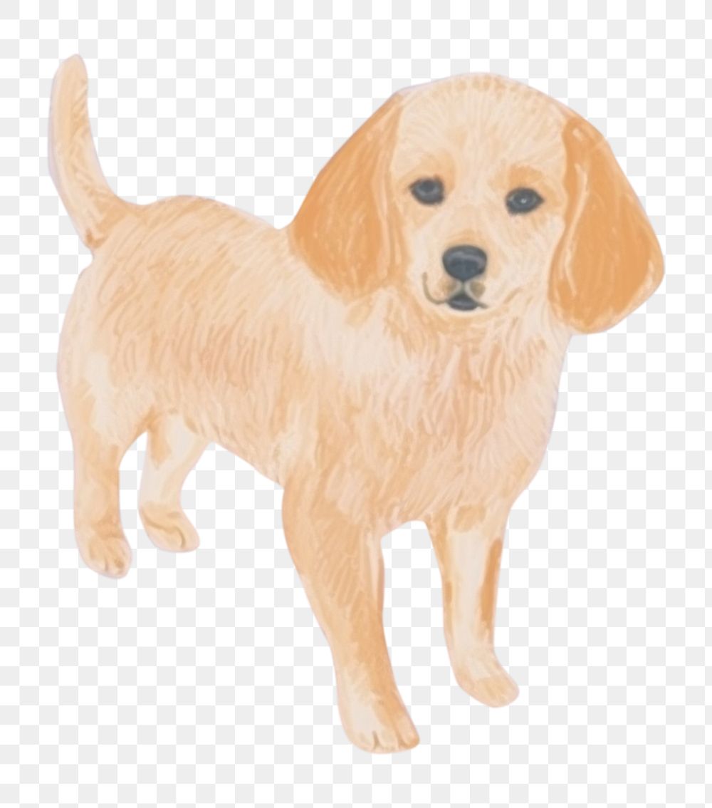 PNG  Puppy art painting animal. AI generated Image by rawpixel.