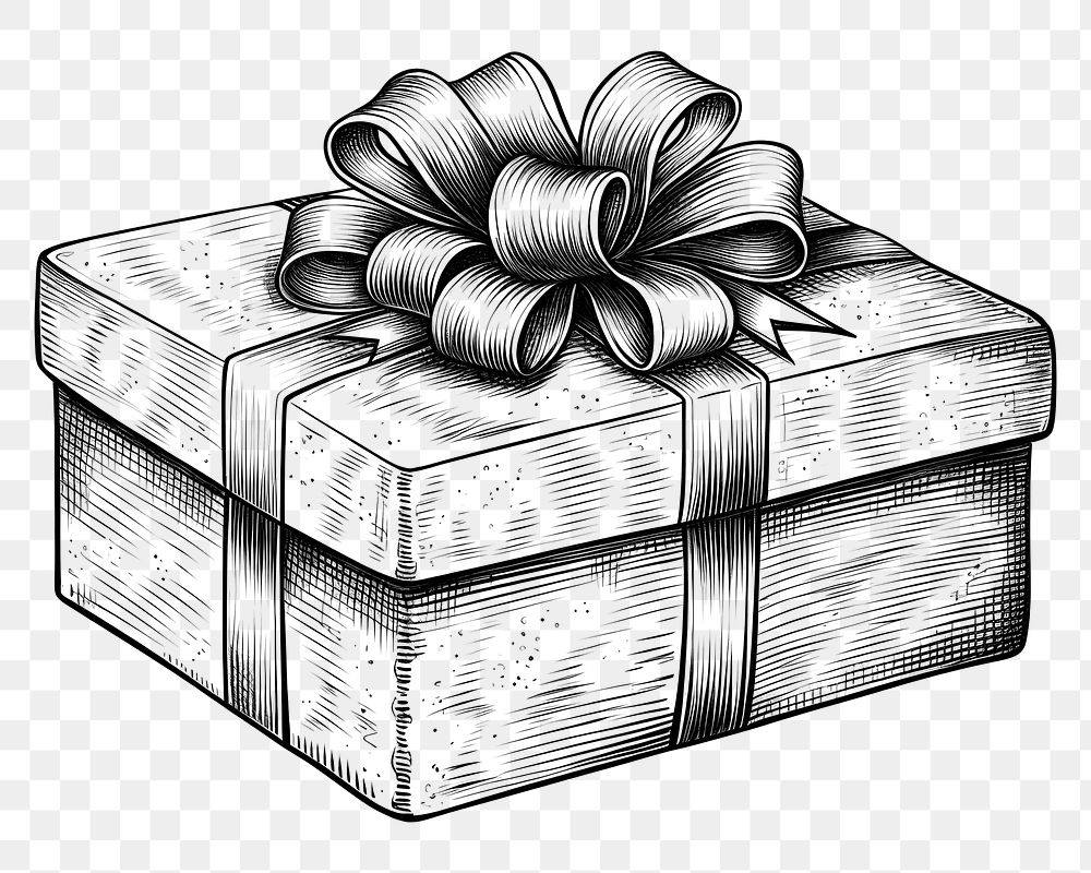 PNG Gift box sketch celebration decoration. AI generated Image by rawpixel.