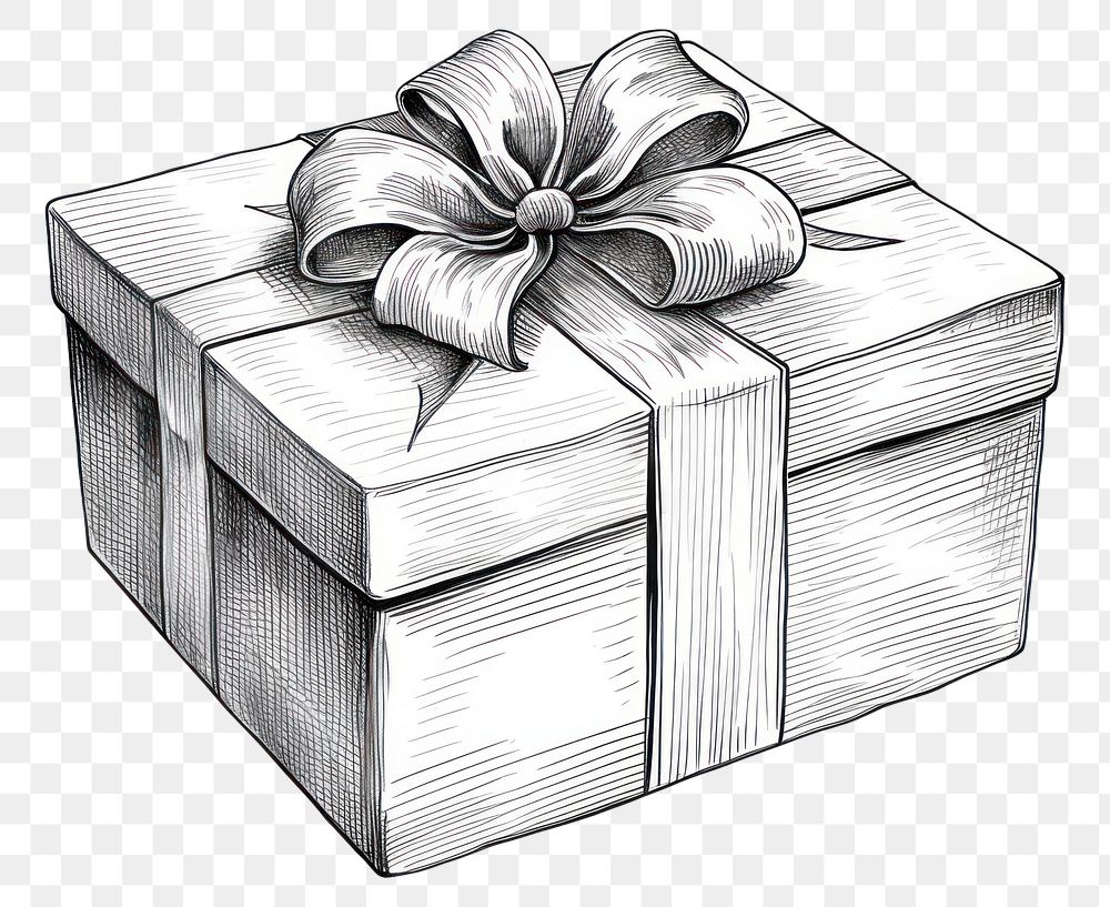 PNG Gift box celebration decoration monochrome. AI generated Image by rawpixel.