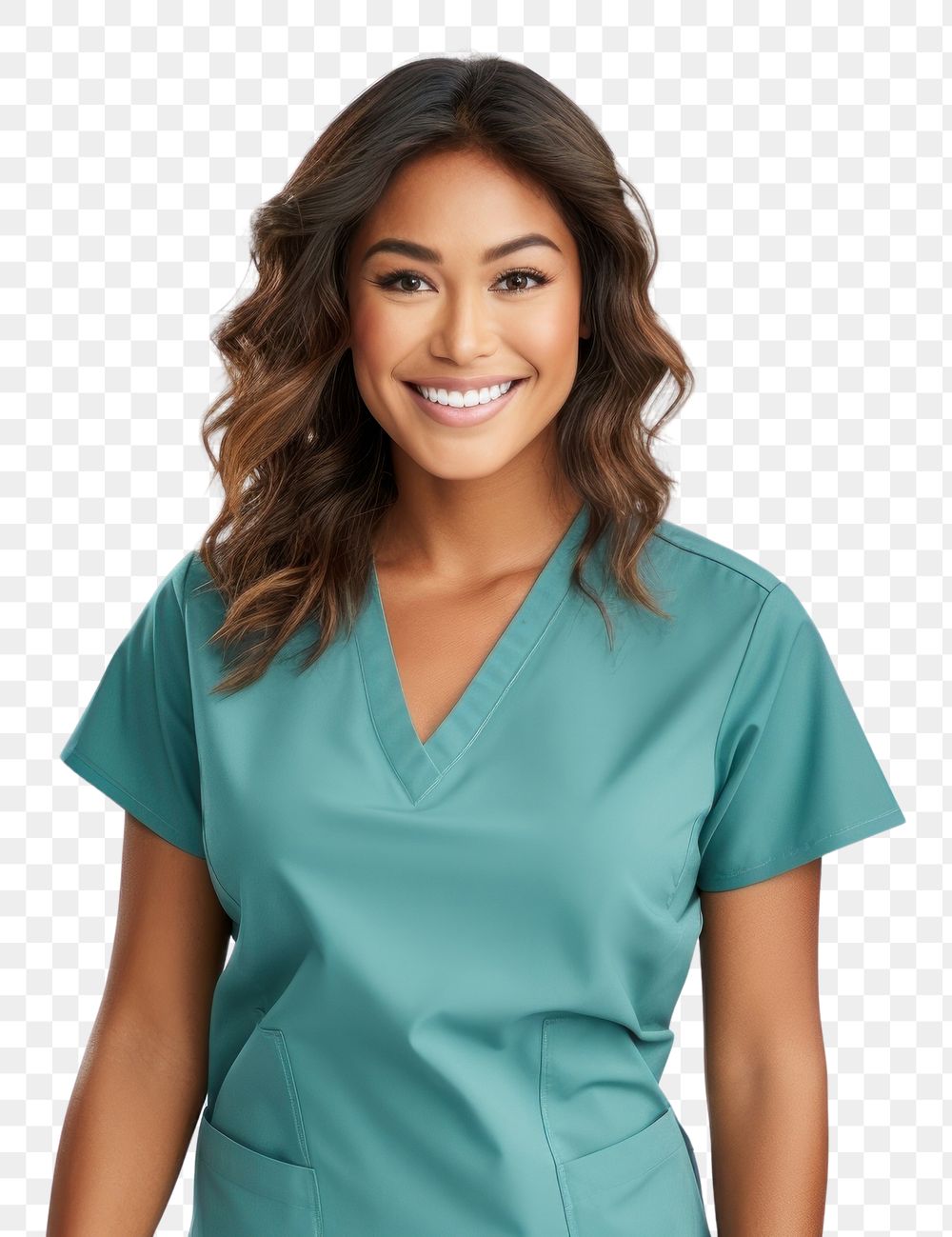 PNG Latin woman Scrub suit smiling scrubs. AI generated Image by rawpixel.