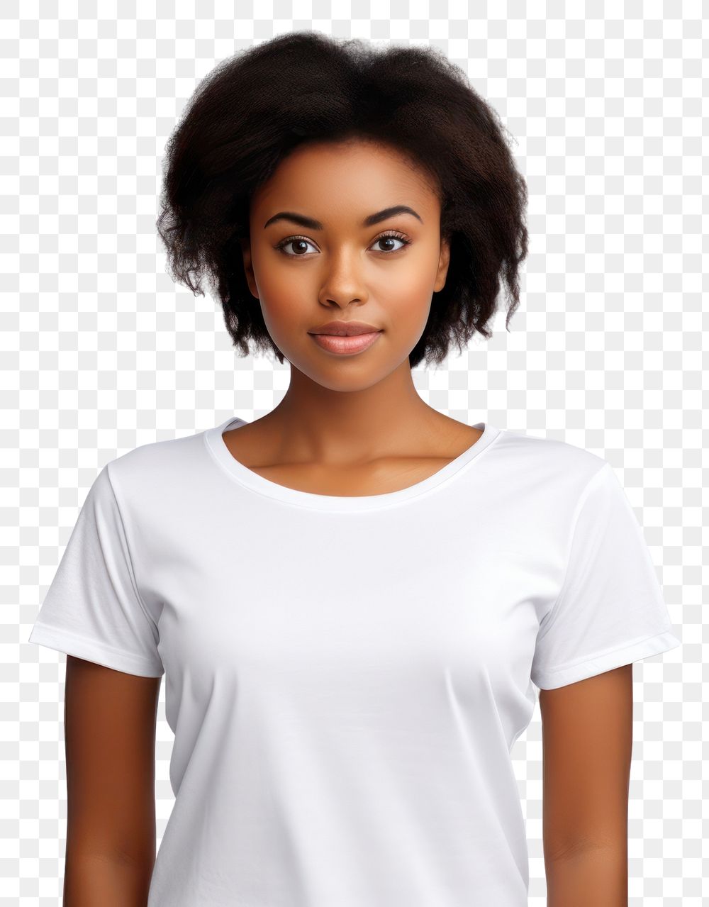 PNG  African american girl standing t-shirt portrait sleeve. AI generated Image by rawpixel.