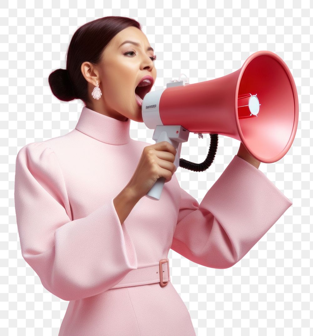 PNG Thai using megaphone shouting adult performance. AI generated Image by rawpixel.