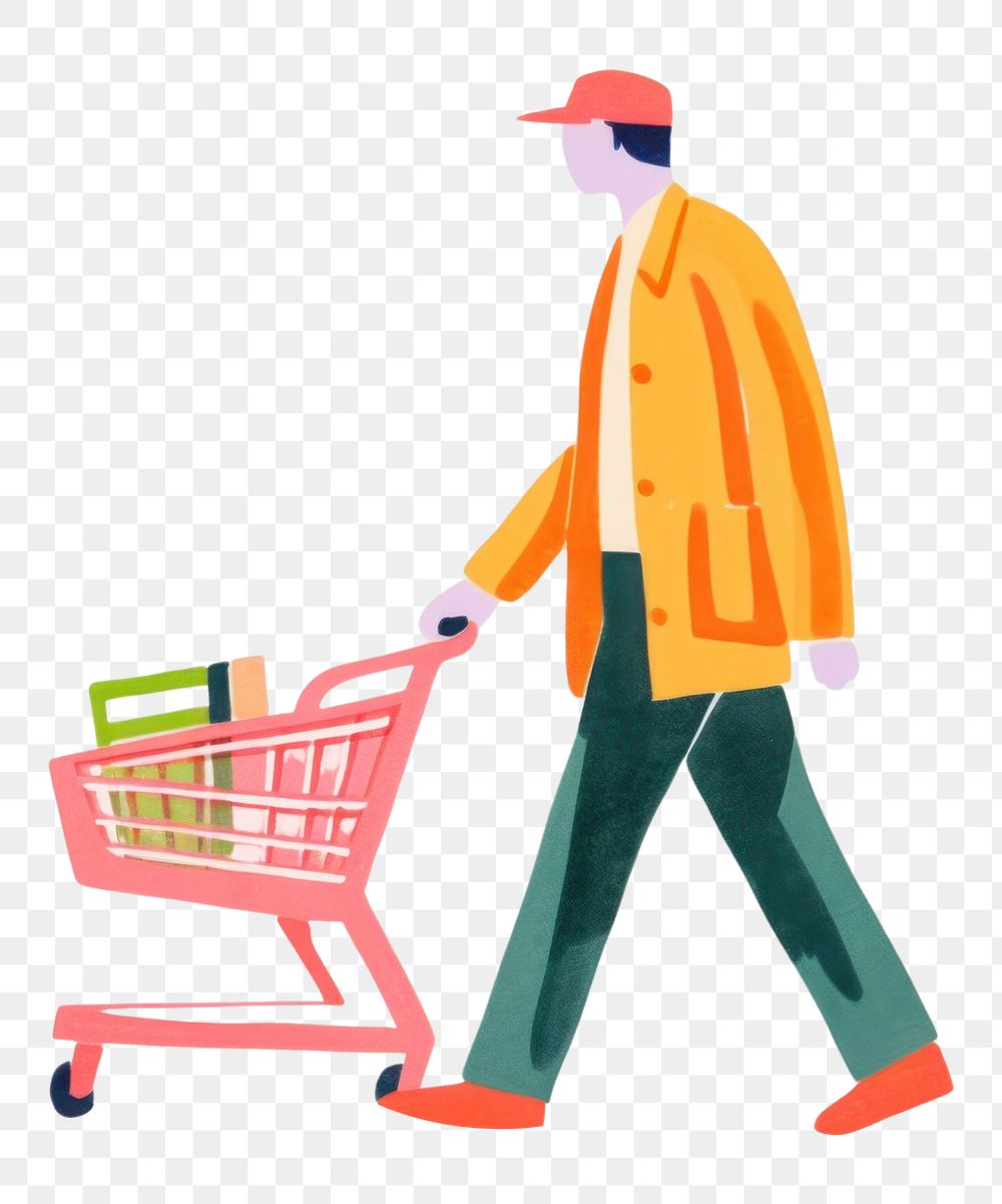 PNG Man shopping adult consumerism supermarket. AI generated Image by rawpixel.