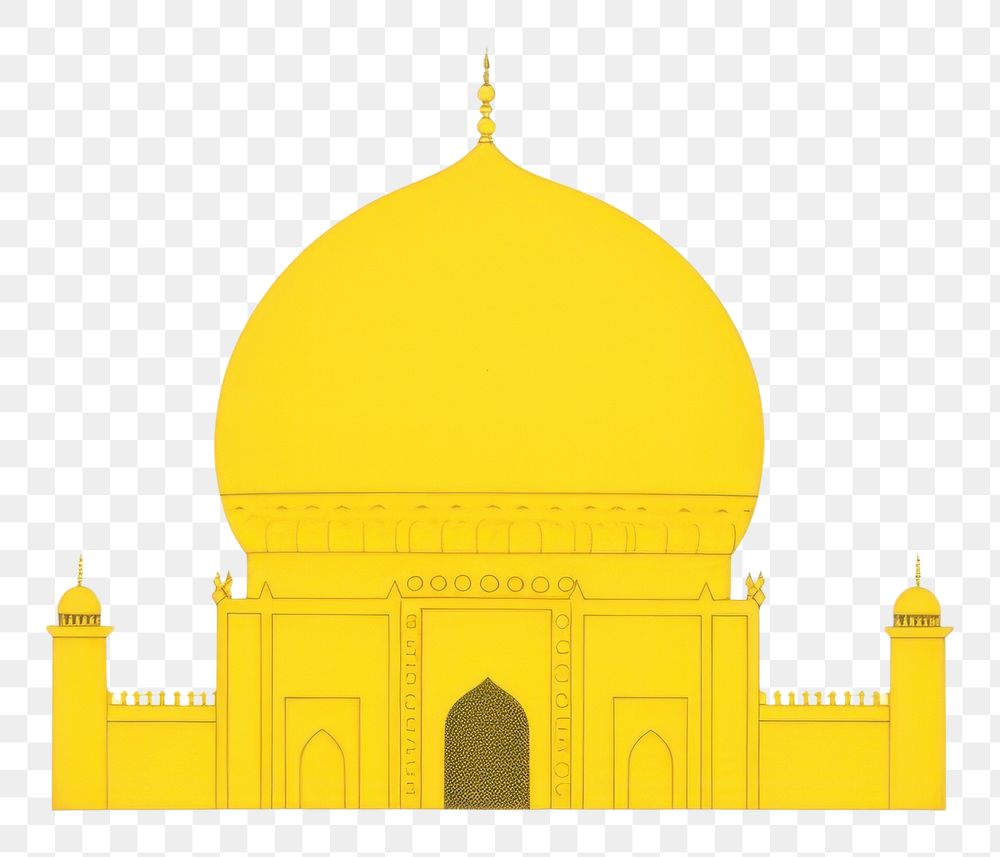 PNG Yellow Mosque architecture building yellow. AI generated Image by rawpixel.