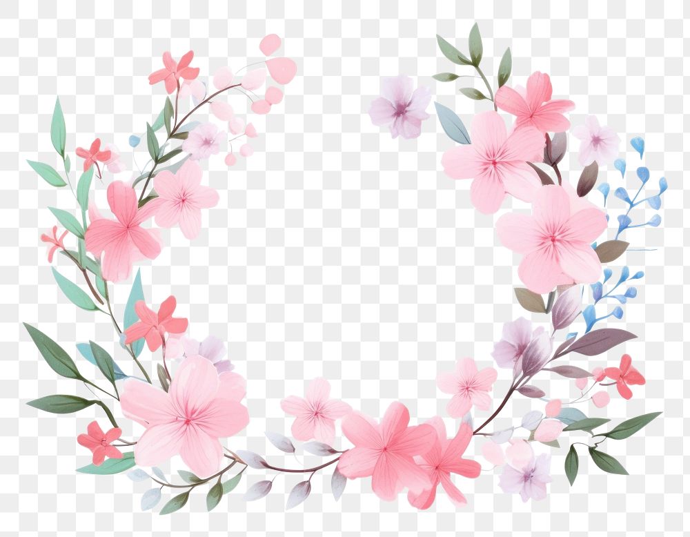 PNG Naturalist flowers wreath blossom pattern plant. AI generated Image by rawpixel.