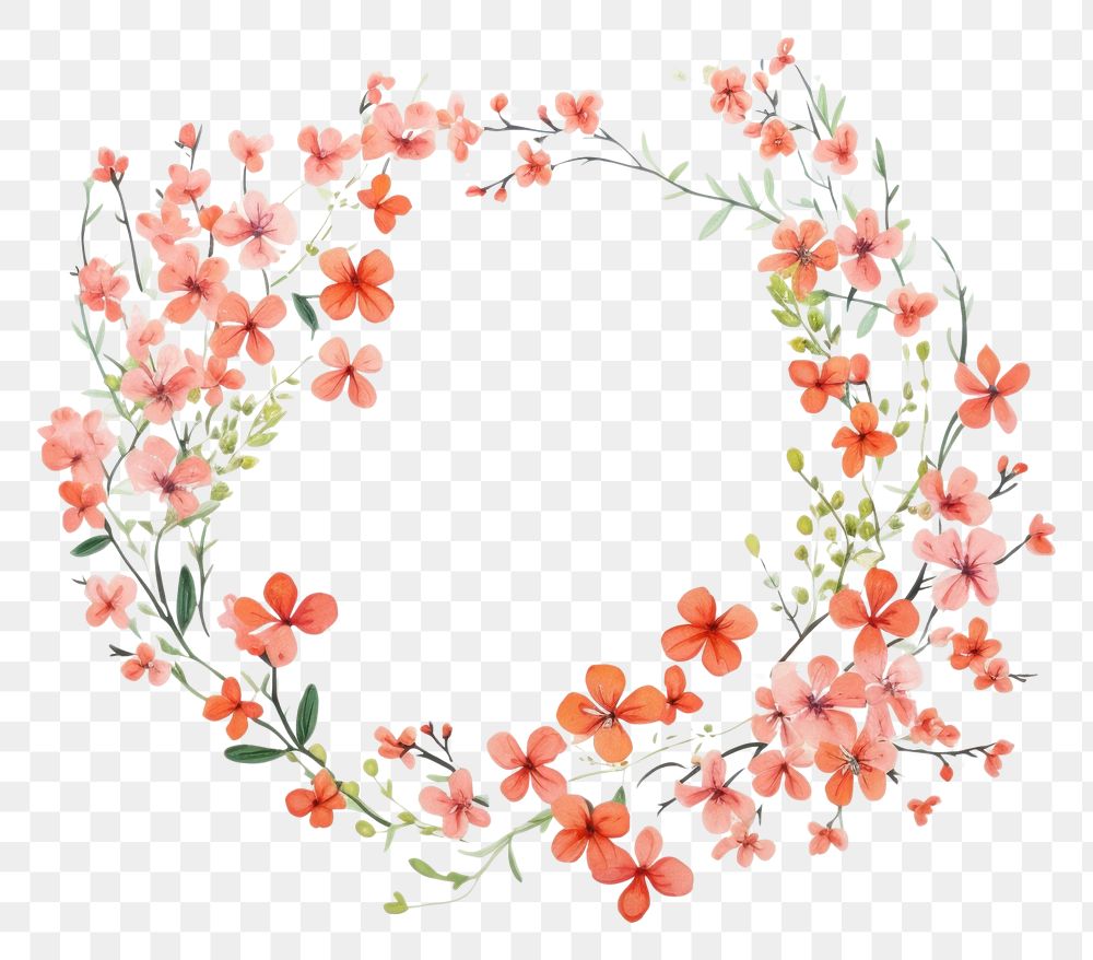 PNG Naturalist flowers wreath art pattern plant. AI generated Image by rawpixel.