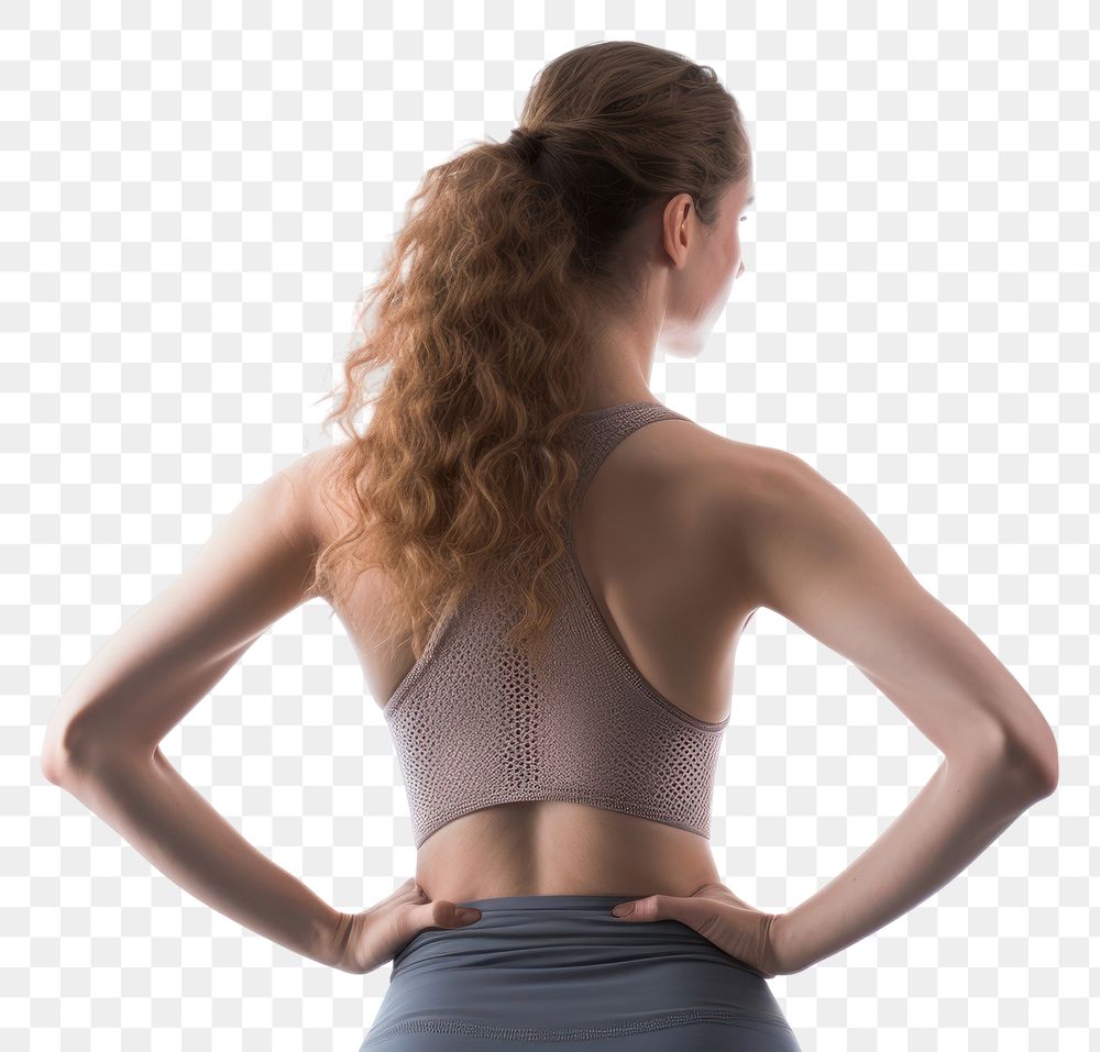 PNG Woman standing stretching yoga back adult white background. AI generated Image by rawpixel.
