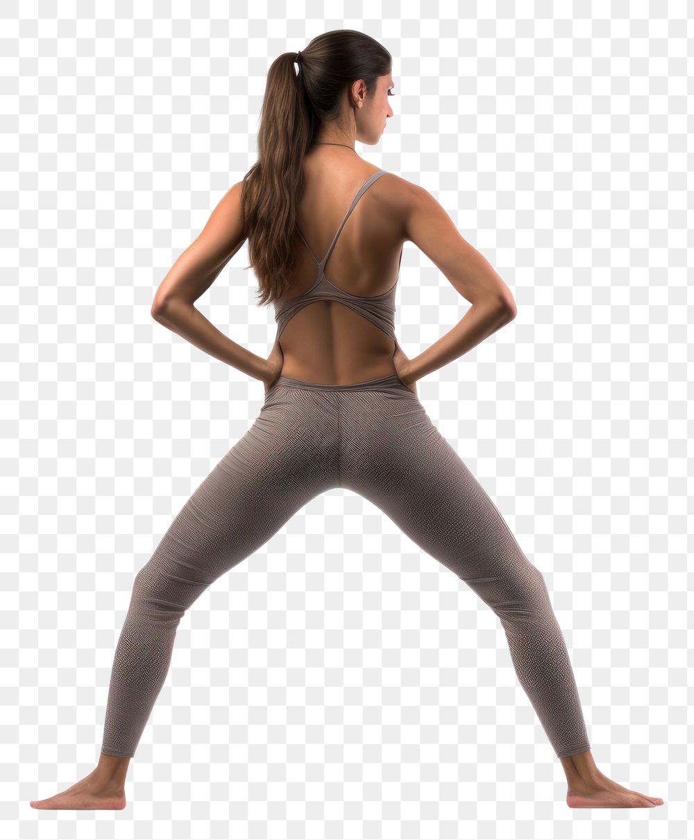PNG Woman standing stretching yoga sports adult back. AI generated Image by rawpixel.