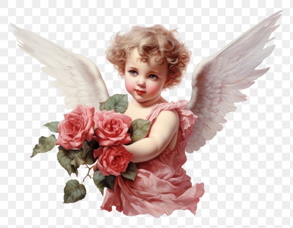 PNG Angel cupid cherub angel baby rose. 