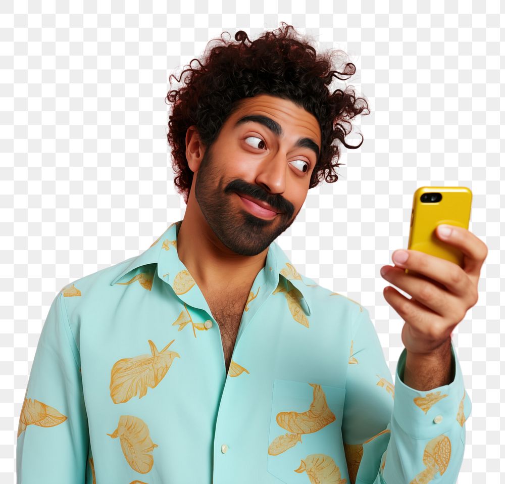 PNG An 27 yo indian pointing at his phone photography happiness adult. AI generated Image by rawpixel.