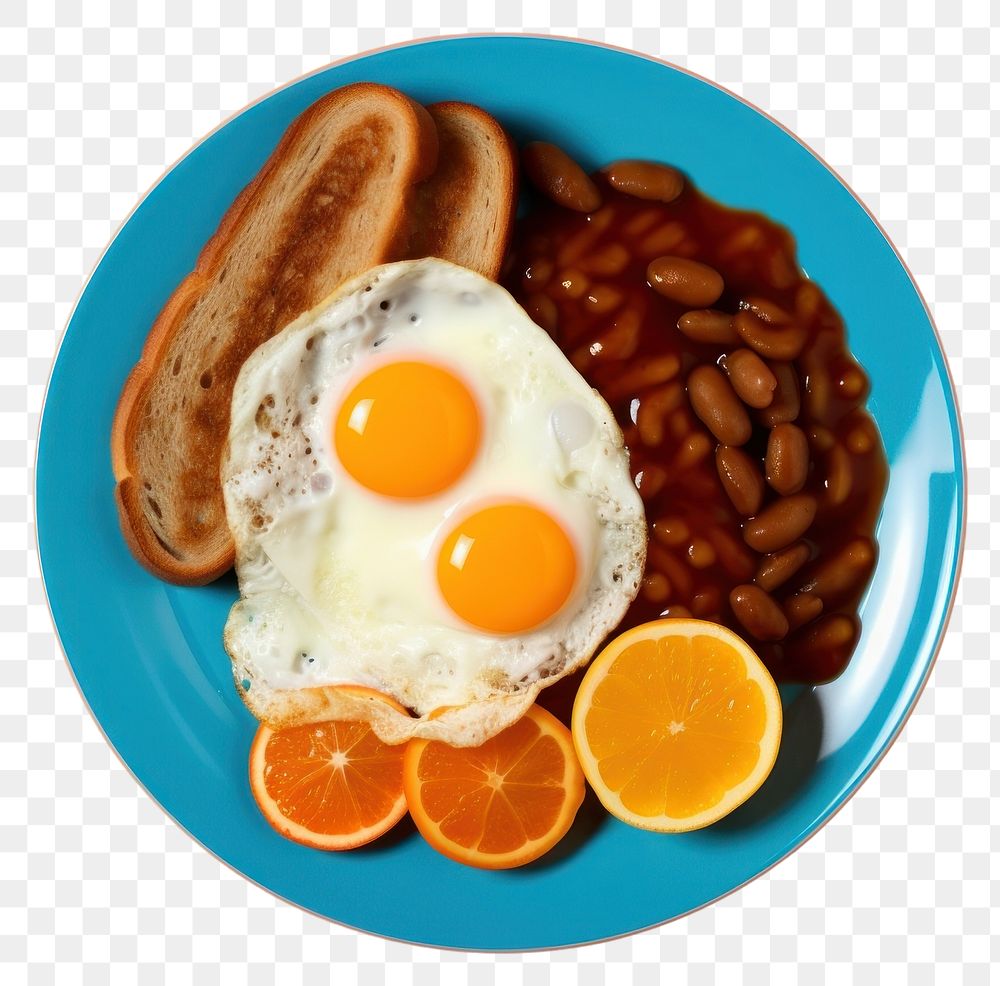 PNG  English breakfast plate food egg. AI generated Image by rawpixel.