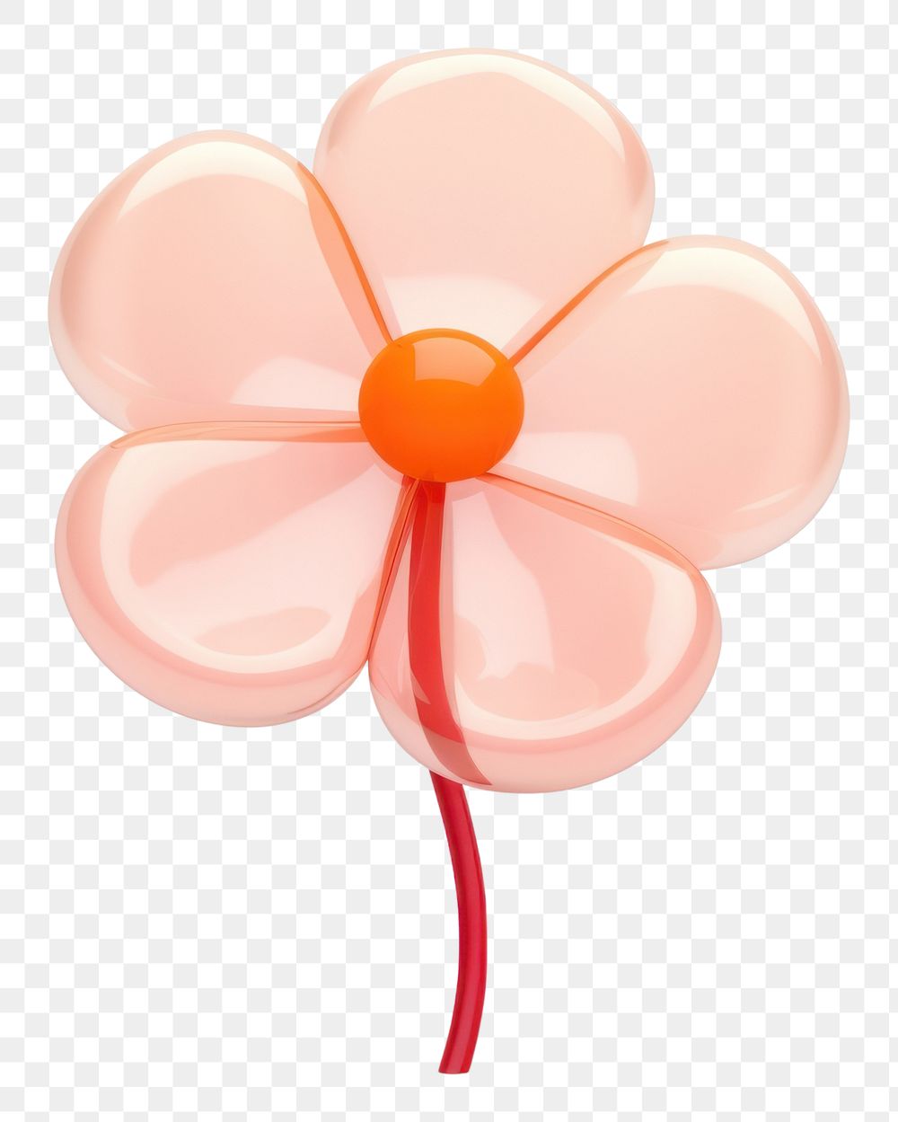 PNG Simple flower with stem sweets white background inflorescence. AI generated Image by rawpixel.