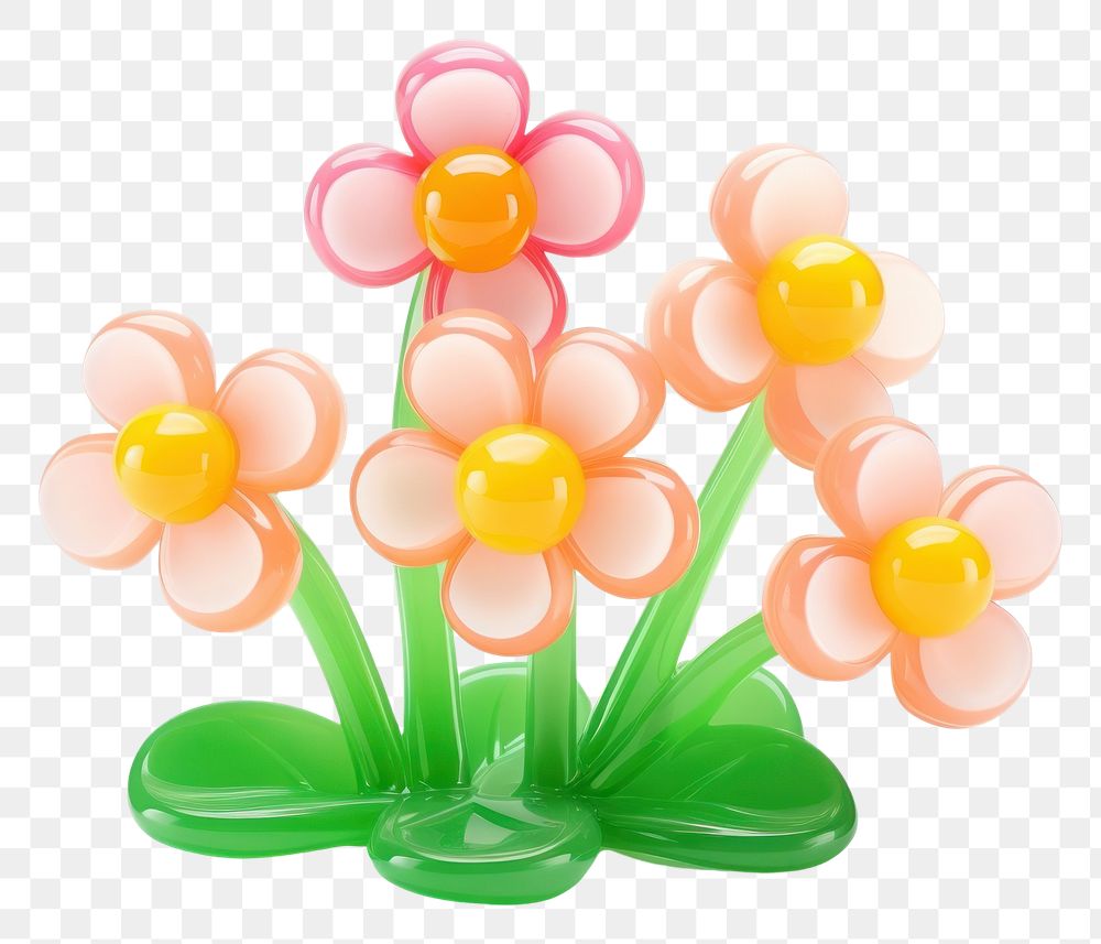PNG Simple flowers and a green bush sweets plant candy. 