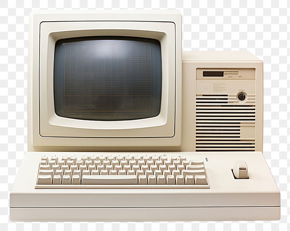 PNG Vintage computer white background electronics technology. 