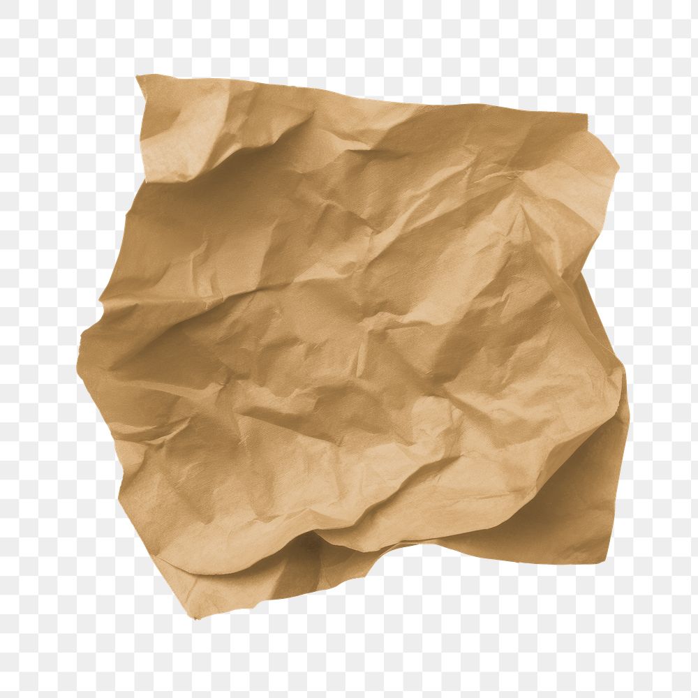 Crumpled paper png, transparent background