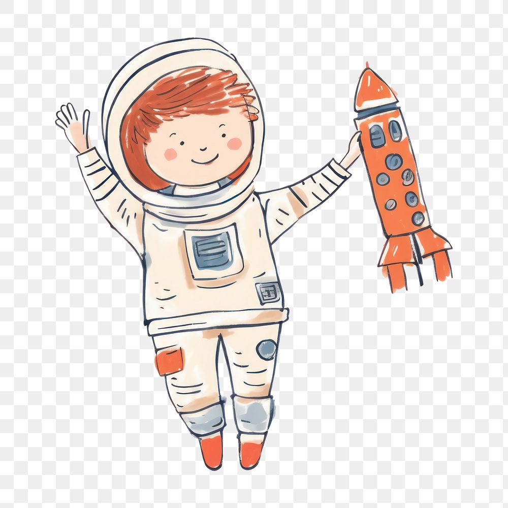 PNG Galaxy with astronaut drawing doodle sketch. AI generated Image by rawpixel.