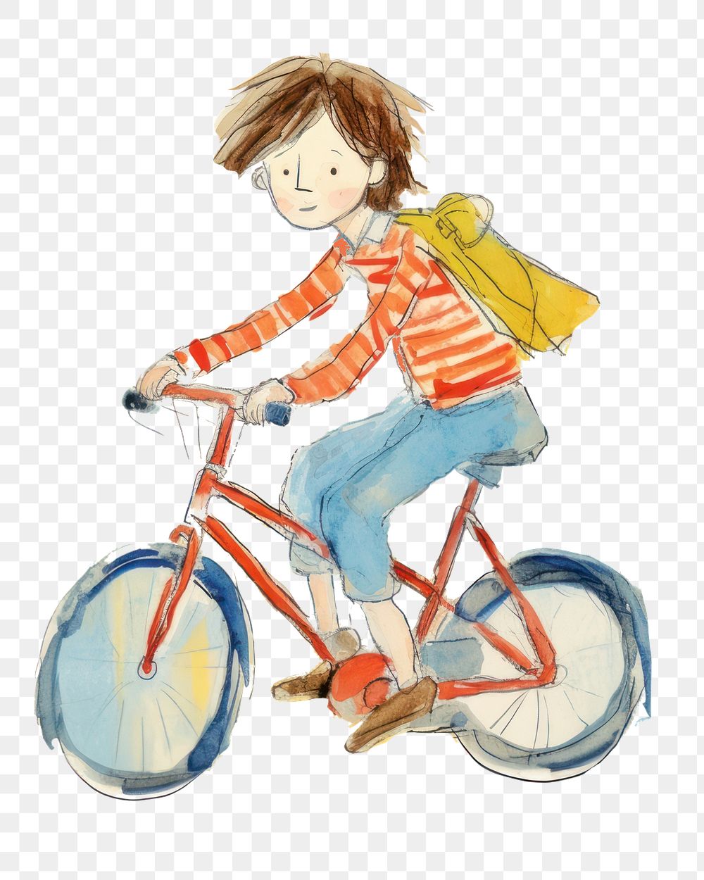 PNG Kid ride a bicycle vehicle cycling drawing. AI generated Image by rawpixel.