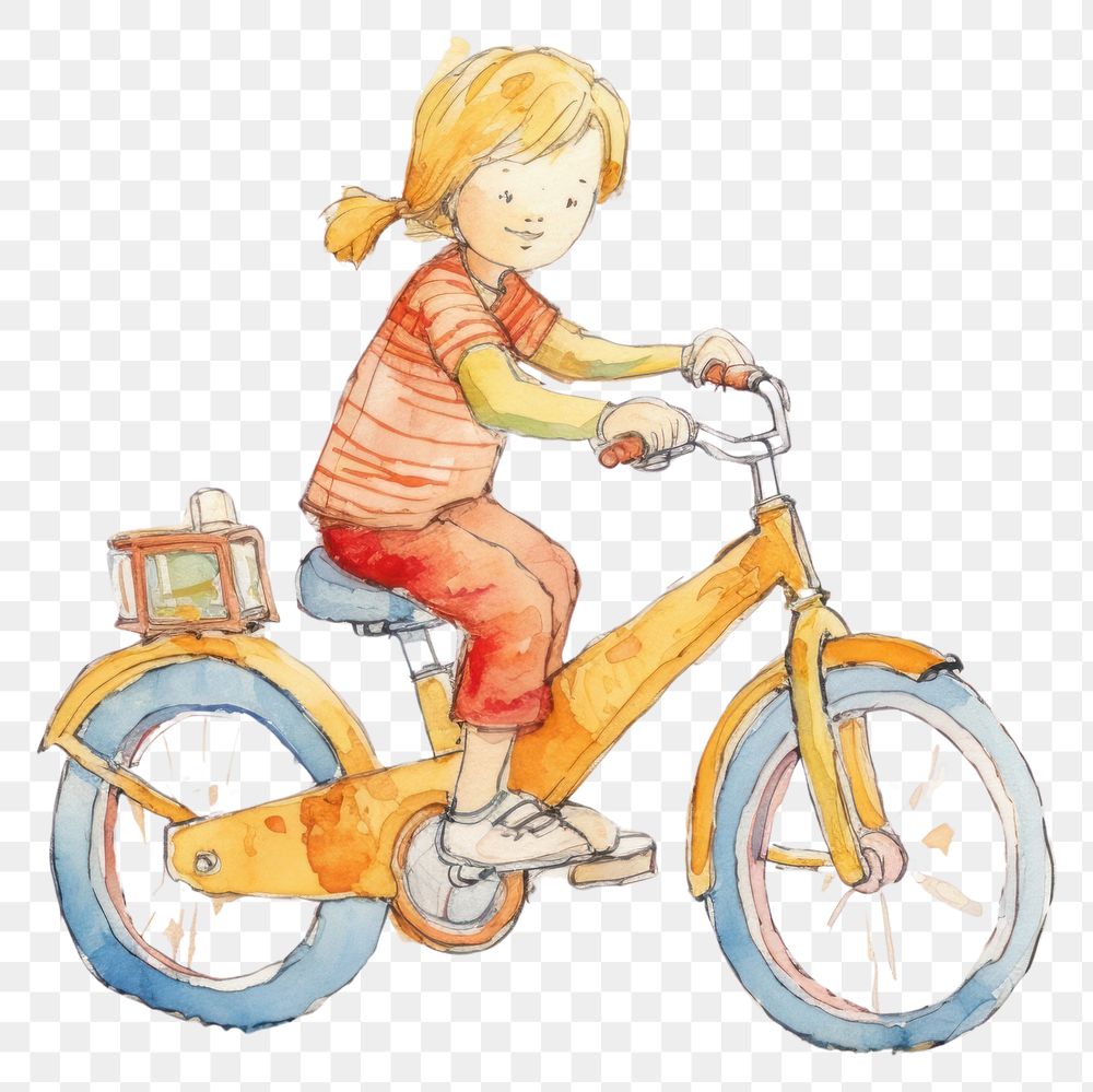 PNG Kid ride a bicycle vehicle drawing sketch. AI generated Image by rawpixel.