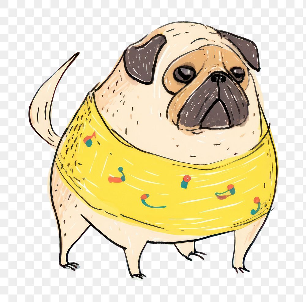 PNG Pug animal mammal sketch. AI generated Image by rawpixel.