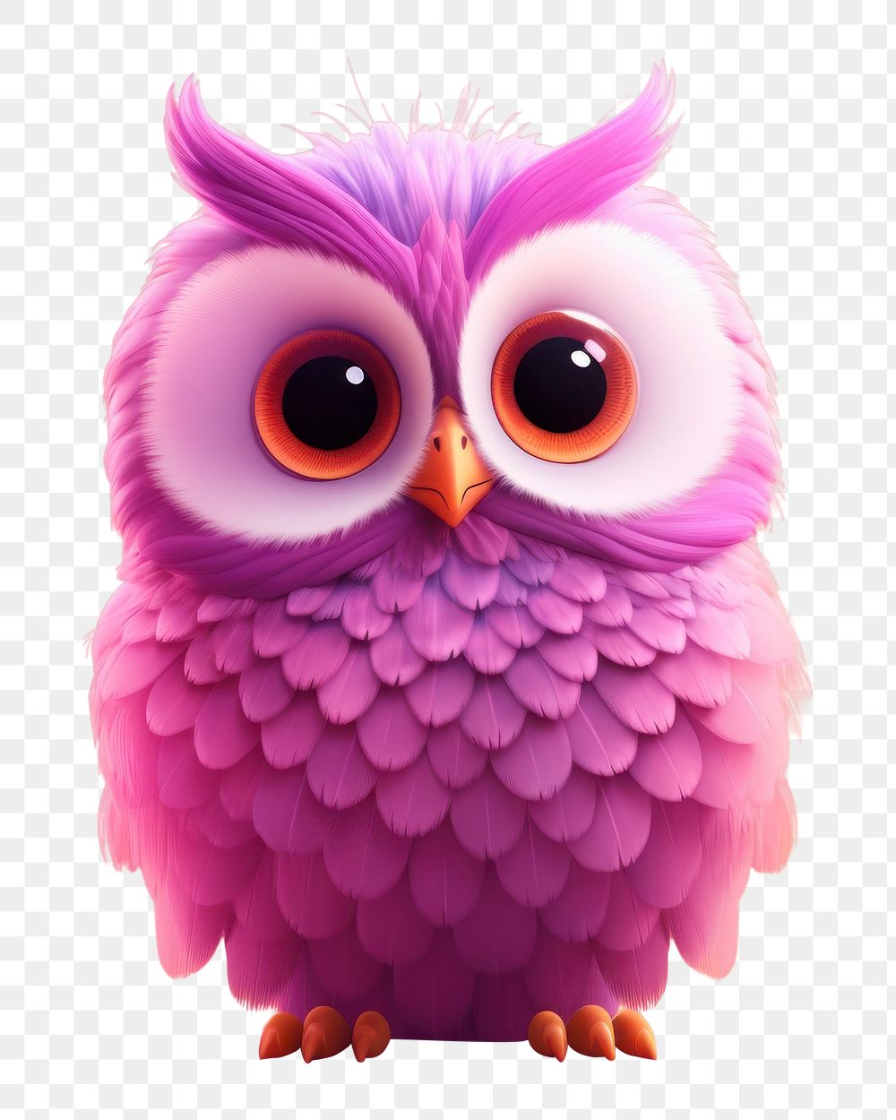 PNG Owl cartoon purple animal. AI generated Image by rawpixel.