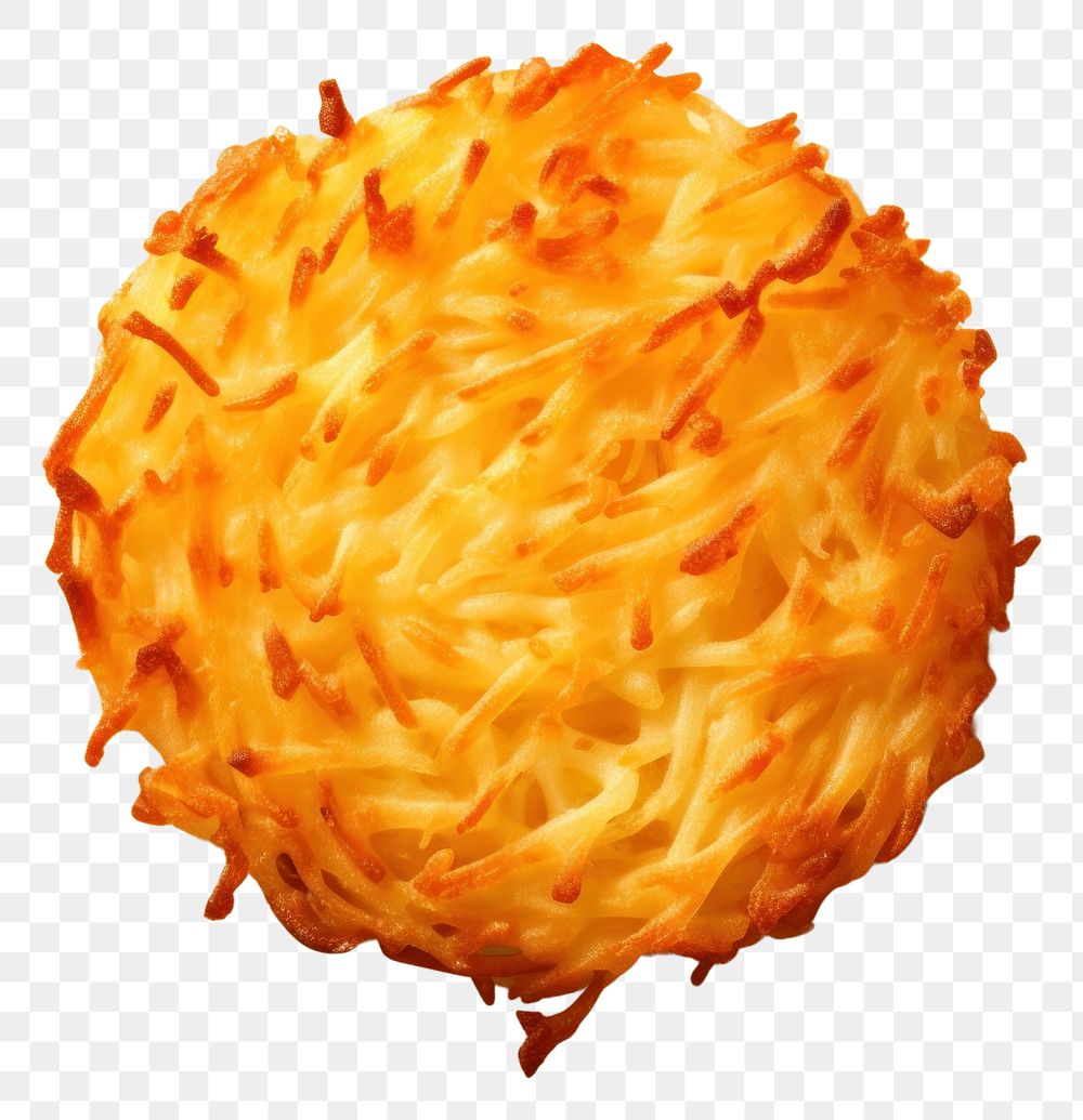 PNG  Delicious hash brown circle food invertebrate. AI generated Image by rawpixel.