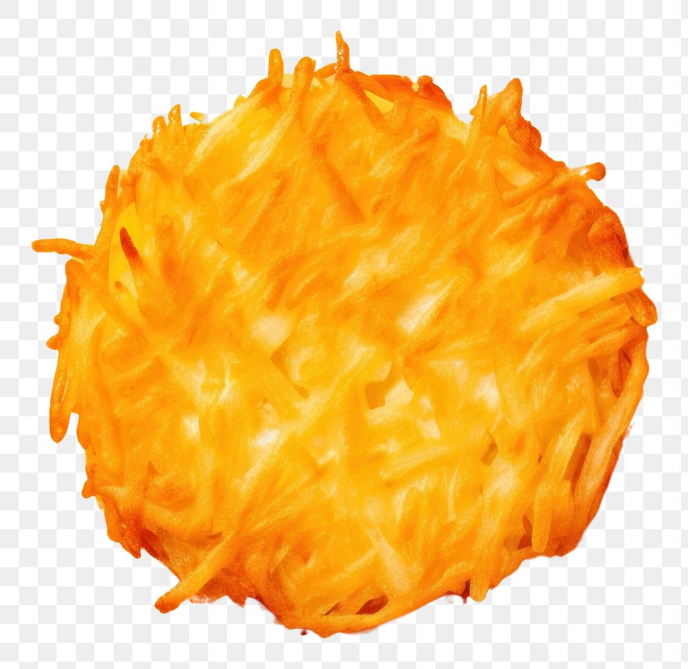 PNG  Delicious hash brown yellow circle freshness. AI generated Image by rawpixel.
