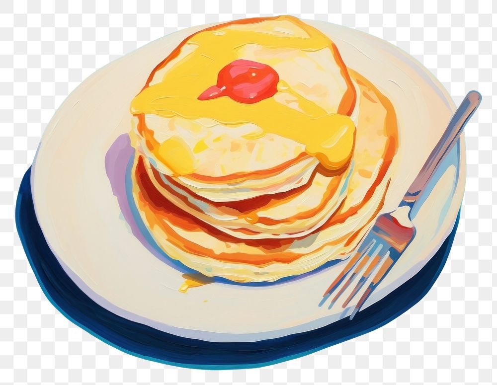 PNG Top view pancake painting dessert food. AI generated Image by rawpixel.